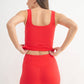 Lycra-Blend Square Neck Active Tank