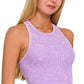 High-neck Racerback Premium Washed Crop Tank