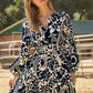 Curvy Tropical Printed Long Sleeve Dress