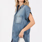 Washed Denim Short Sleeve Shirt