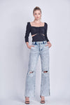 90'S VINTAGE HIGH RISE COMFORT STRETCH WIDE JEANS