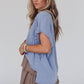 Camden Lace V Neck Top - Denim