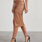 Split mid-length sexy hottie hip leather skirt