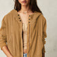 Ladies Zipper Open Hooded Daily Jacket