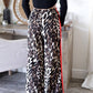 Street Leopard Print Side Striped Straight Pants