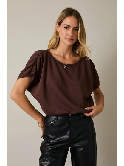Boat Neck Half Sleeve Crop Top