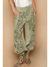 Embroidered Detail Designer Pants