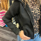 Black Contrast Knit Jacket