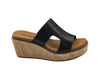 Cork's Black Sandal Wedge
