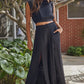 Satin Front Slit Pant