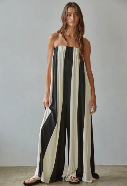 Striped Tube Top Romper