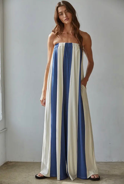 Striped Tube Top Romper