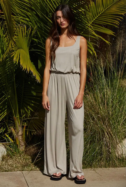 Sleeveless Swoop Neck Jumpsuit