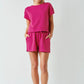 Ribbed Pink Short Set