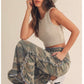 Camo Tulip Raw Edge Pant