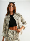 Mica Camo Raw Edge Jacket