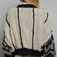 Black and White Textured Crop Jacket