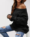 Black oversized off the shoulder Sweater
