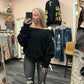 Black oversized off the shoulder Sweater