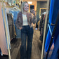 High Rise Wide Leg Button Slit