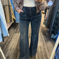 High Rise Wide Leg Button Slit