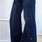 High Rise Wide Leg Button Slit