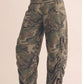 Camo Ruched Barrel Pants