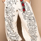 Embroidered Detail Designer Pants