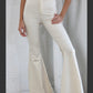 Cream Flare Denim Pant