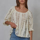 Lace off the shoulder top