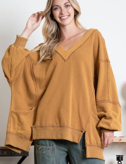 Mineral Washed V-neck