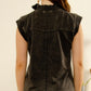 Mineral Washed Sporty Half Zip Vest