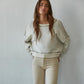 Cream with Grey detail sweater