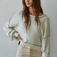 Cream with Grey detail sweater
