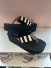 Black and White Striped Sandal