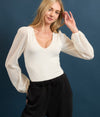 V-neck ballon sleeve bodysuit (Hankinson)