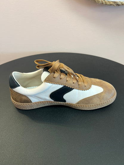 Camel and Black Tennis Shoe