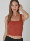 Double Lace Square Crop Tank