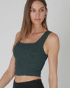 Double Lace Square Crop Tank