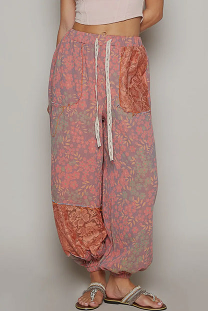 Pink Floral Boho pant