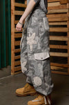 Grey Camo Floral Patch Pant
