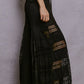 Lace elastic band wide leg pants