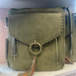 green cross body purse
