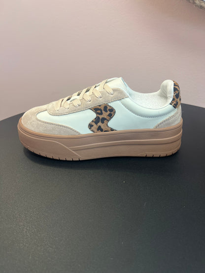 Brown Thick Sole Suede/Leopard Shoe