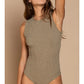 Bust Binding Ribbed Sleeveless Bodysuit