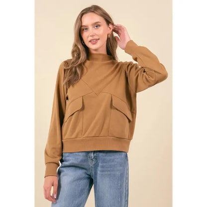 French Terry Funnel Neck Sweatshirt