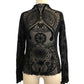 Paisley Velvet Print Mesh Top