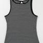Striped Print Ribbed Knit Sleeveless Top