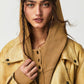 Ladies Zipper Open Hooded Daily Jacket