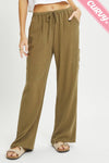 LINEN- BLEND PULL-ON-PANTS